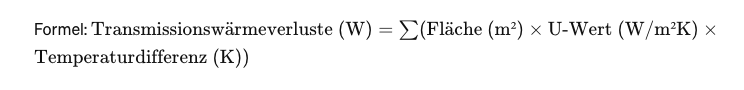 Ermittlung der Transmissionswaermeverluste