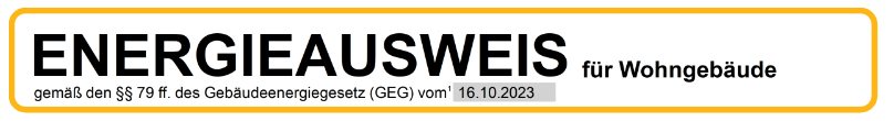 Energieausweis für Wohngebäude